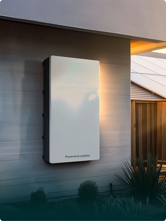 Na+ Casa home battery mounted on a house wall